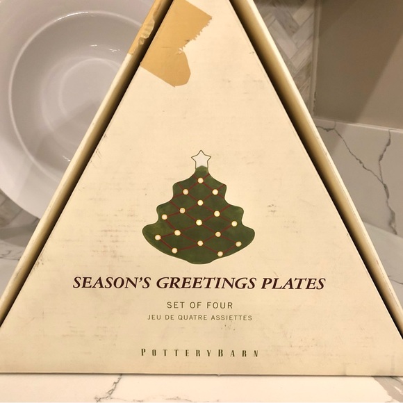 LAST ONE! Pottery Barn Season’s Greetings Christmas Tree Plate - Picture 4 of 6